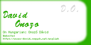david onozo business card